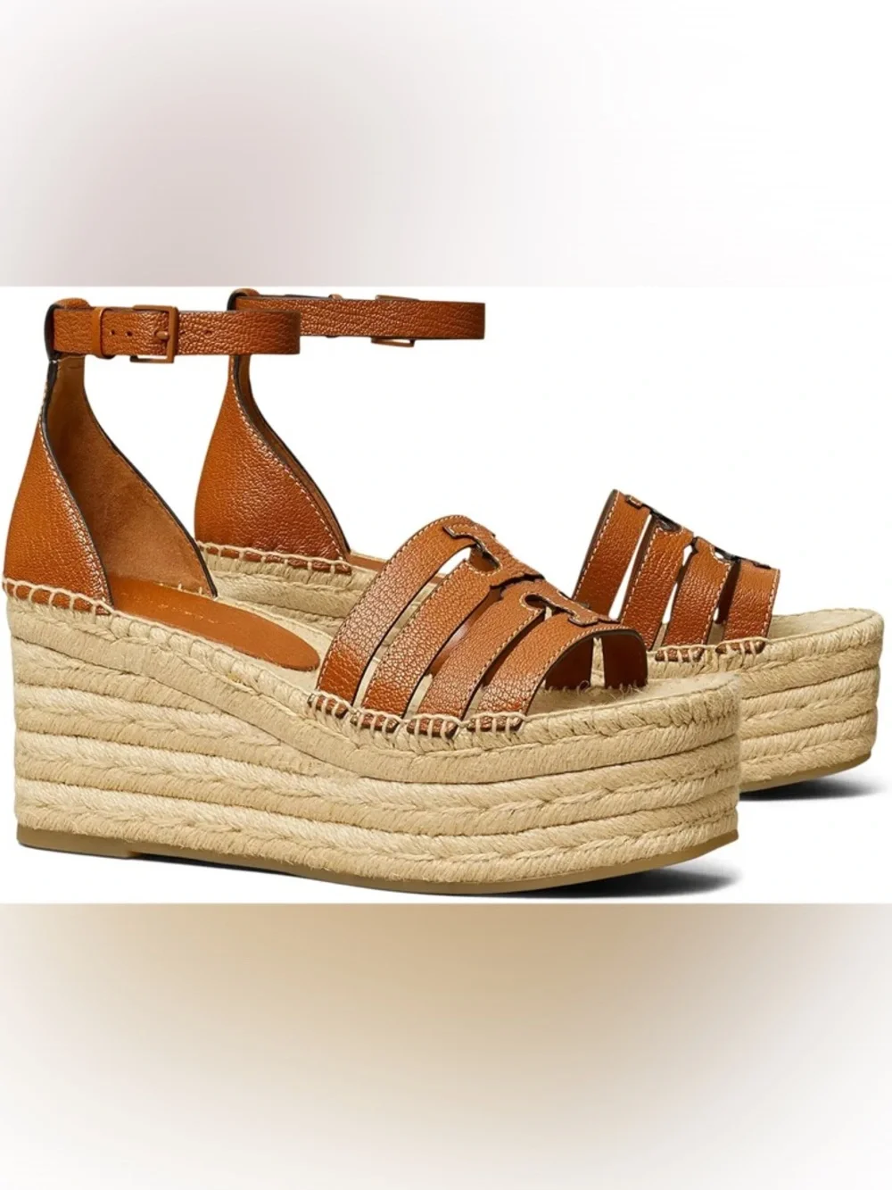Tory Burch Tan Leather Espadrille High platform - Picture 1 of 6